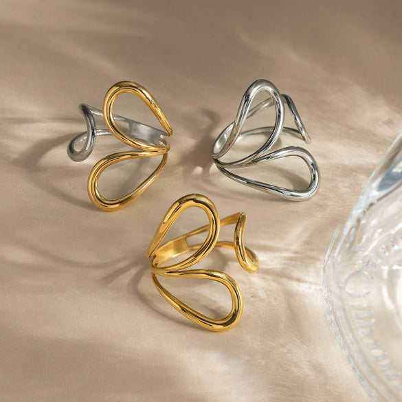 Wholesale Women's Geometric Stainless Steel Electroplated Fashion Ring