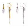 Wholesale Women's Geometric Stainless Steel Electroplated Faux Pearl Tassel Earrings