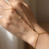 Wholesale Women's Geometric Stainless Steel Electroplated Fingerlink Bracelet And Gold Bead Ring Chain Hand Jewelry