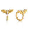 Wholesale Women's Geometric Stainless Steel Electroplated Fishtail Cross Earrings