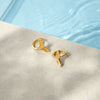 Wholesale Women's Geometric Stainless Steel Electroplated Fishtail Cross Earrings