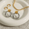 Wholesale Women's Geometric Stainless Steel Electroplated Gold And Silver Color Matching Cross Earrings
