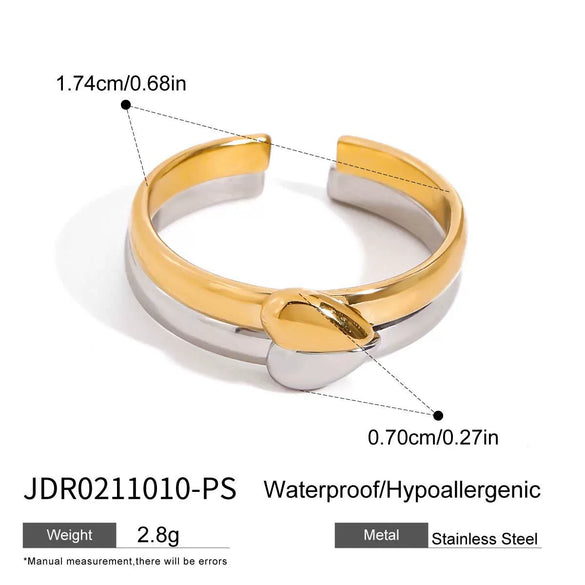 Wholesale Women's Geometric Stainless Steel Electroplated Heart Ring For Couples Accessories