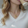 Wholesale Women's Geometric Stainless Steel Electroplated Heartshaped Pendant Necklace