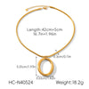 Wholesale Women's Geometric Stainless Steel Electroplated Hollow Oval Pendant Necklace With Twist Chain