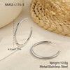 Wholesale Women's Geometric Stainless Steel Electroplated Hoop Earrings In Minimalist Light Luxury Style
