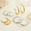 Wholesale Women's Geometric Stainless Steel Electroplated Hoop Earrings In Minimalist Light Luxury Style