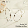 Wholesale Women's Geometric Stainless Steel Electroplated Hoop Earrings In Minimalist Light Luxury Style