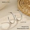 Wholesale Women's Geometric Stainless Steel Electroplated Hoop Earrings In Minimalist Light Luxury Style