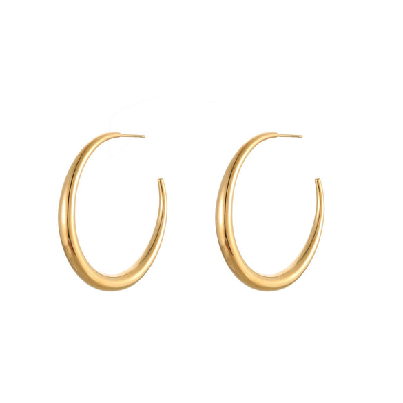 Wholesale Women's Geometric Stainless Steel Electroplated Hoop Earrings In Minimalist Light Luxury Style