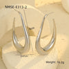 Wholesale Women's Geometric Stainless Steel Electroplated Hoop Earrings In Minimalist Light Luxury Style