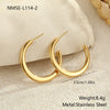 Wholesale Women's Geometric Stainless Steel Electroplated Hoop Earrings In Minimalist Light Luxury Style