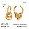 Wholesale Women's Geometric Stainless Steel Electroplated Hoop Earrings