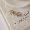 Wholesale Women's Geometric Stainless Steel Electroplated Hoop Earrings