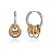 Wholesale Women's Geometric Stainless Steel Electroplated Hoop Earrings