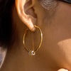 Wholesale Women's Geometric Stainless Steel Electroplated Hoop Zircon Earrings Jewelry