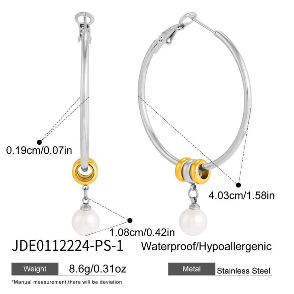 Wholesale Women's Geometric Stainless Steel Electroplated Hoop Zircon Earrings Jewelry