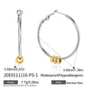 Wholesale Women's Geometric Stainless Steel Electroplated Hoop Zircon Earrings Jewelry