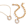 Wholesale Women's Geometric Stainless Steel Electroplated Horseshoe Ushaped Bracelet And Necklace Jewelry