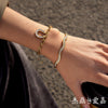 Wholesale Women's Geometric Stainless Steel Electroplated Horseshoe Ushaped Bracelet And Necklace Jewelry
