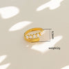 Wholesale Women's Geometric Stainless Steel Electroplated Inlaid Pearl Rings