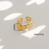 Wholesale Women's Geometric Stainless Steel Electroplated Inlaid Pearl Rings