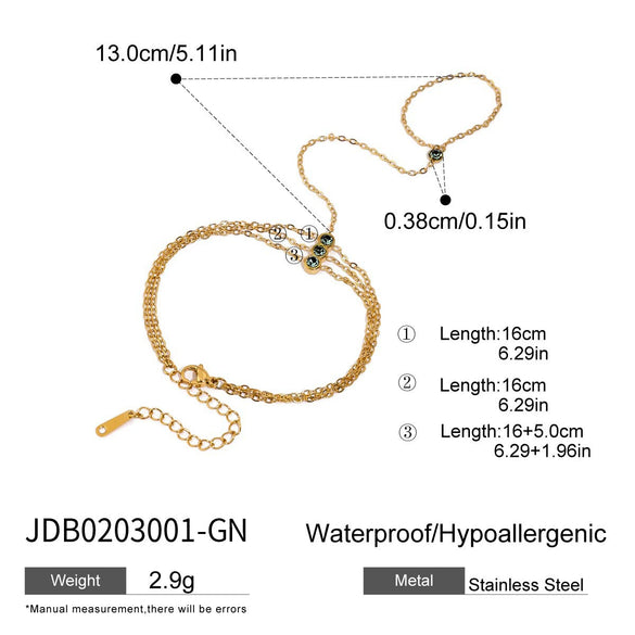 Wholesale Women's Geometric Stainless Steel Electroplated Interlocking Bracelet And Ring Jewelry