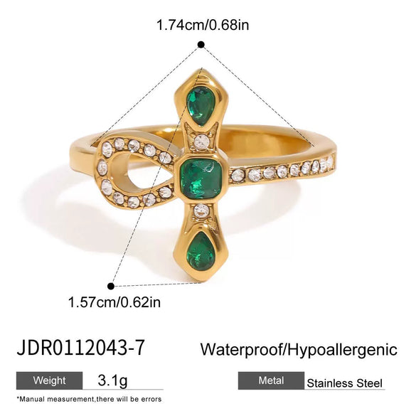 Wholesale Women's Geometric Stainless Steel Electroplated Interlocking Bracelet And Ring Jewelry
