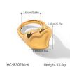 Wholesale Women's Geometric Stainless Steel Electroplated Irregular Heart Ring Jewelry In Ins Style