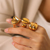 Wholesale Women's Geometric Stainless Steel Electroplated Irregular Heart Ring Jewelry In Ins Style
