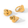 Wholesale Women's Geometric Stainless Steel Electroplated Irregular Heart Ring Jewelry In Ins Style
