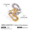 Wholesale Women's Geometric Stainless Steel Electroplated Irregular Lines Love Hollow Ring Jewelry