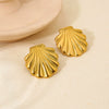 Wholesale Women's Geometric Stainless Steel Electroplated 18K Gold Earrings