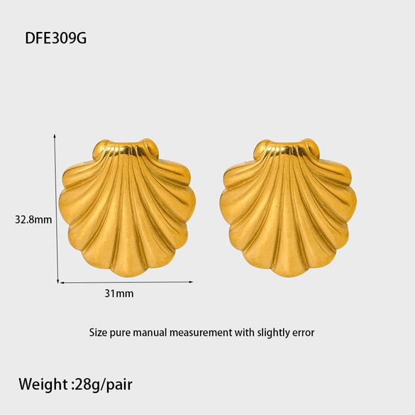 Wholesale Women's Geometric Stainless Steel Electroplated 18K Gold Earrings