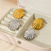 Wholesale Women's Geometric Stainless Steel Electroplated 18K Gold Earrings
