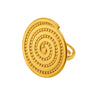 Wholesale Women's Geometric Stainless Steel Electroplated 18K Gold Ferris Wheel Ring With Mosquito Coil Texture