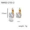 Wholesale Women's Geometric Stainless Steel Electroplated 18K Gold Fourclaw Single Diamond Earrings Fashion Style