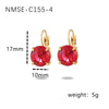 Wholesale Women's Geometric Stainless Steel Electroplated 18K Gold Fourclaw Single Diamond Earrings Fashion Style