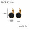 Wholesale Women's Geometric Stainless Steel Electroplated 18K Gold Fourclaw Single Diamond Earrings Fashion Style