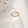 Wholesale Women's Geometric Stainless Steel Electroplated 18K Gold Pearl Ring Fashionable And Versatile Highend Accessories