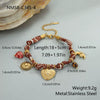 Wholesale Women's Geometric Stainless Steel Electroplated Love Pendant Necklace And Bracelet