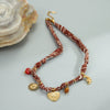 Wholesale Women's Geometric Stainless Steel Electroplated Love Pendant Necklace And Bracelet