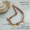 Wholesale Women's Geometric Stainless Steel Electroplated Love Pendant Necklace And Bracelet