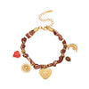 Wholesale Women's Geometric Stainless Steel Electroplated Love Pendant Necklace And Bracelet