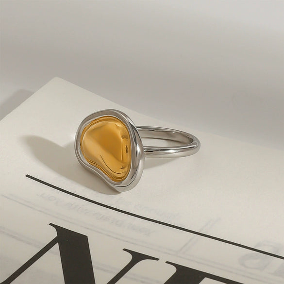 Wholesale Women's Geometric Stainless Steel Electroplated Love Ring Hand Jewelry