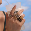 Wholesale Women's Geometric Stainless Steel Electroplated Multilayer Overlapping Ferris Wheel Finger Ring