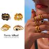 Wholesale Women's Geometric Stainless Steel Electroplated Multilayer Overlapping Ferris Wheel Finger Ring