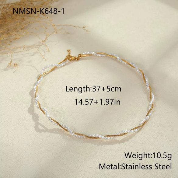 Wholesale Women's Geometric Stainless Steel Electroplated Necklace And Bracelet Jewelry
