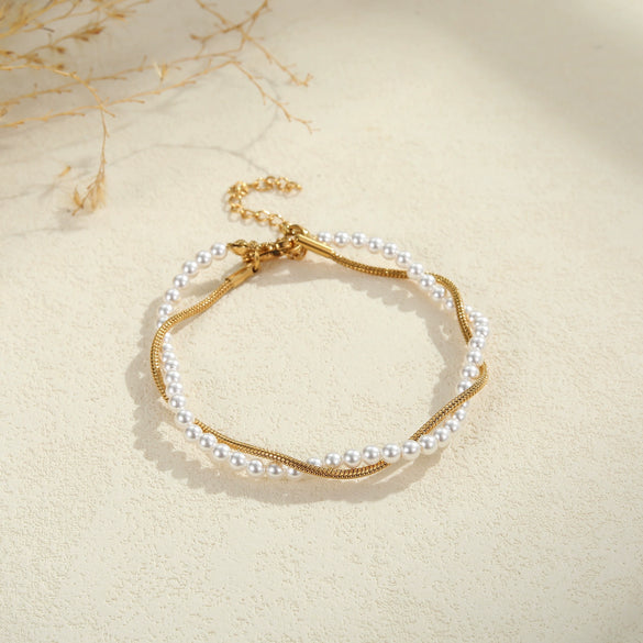 Wholesale Women's Geometric Stainless Steel Electroplated Necklace And Bracelet Jewelry