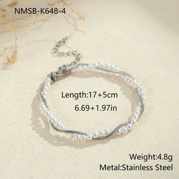 Wholesale Women's Geometric Stainless Steel Electroplated Necklace And Bracelet Jewelry
